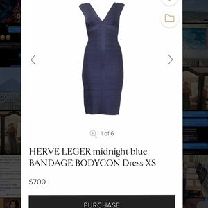 Herve Ledger midnight blue bandage body on dress